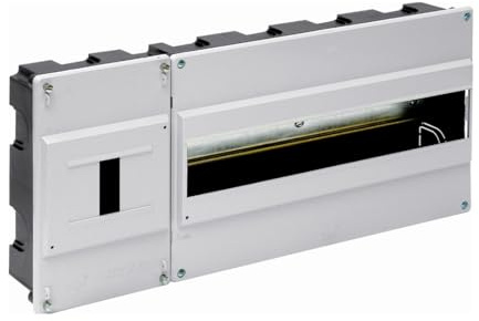 Scatola da incasso grigia da 16 elementi, dimensioni 420x188x55mm, ideale per organizzare collegamenti elettrici e cablaggi.