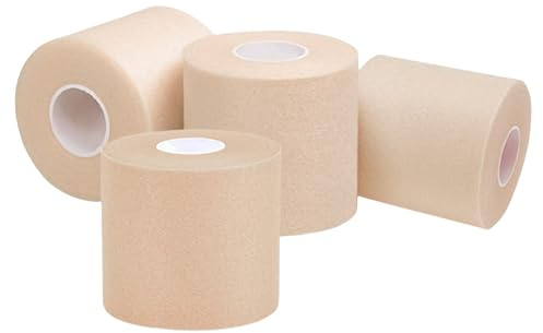 Qsvbeeqj 4Rolls Cinta elástica de espuma deportiva 6 cm x 20 m 7 cm x 27 m para absorción de impactos y articulación de tobillo