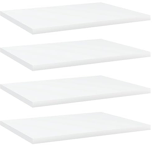 Librerie appese bianche, confezione da 4 mensole galleggianti per camera da letto, garage, ufficio, cucina, 40 x 30 x 1,5 cm, in compensato resistente, ideale per libri e decorazioni