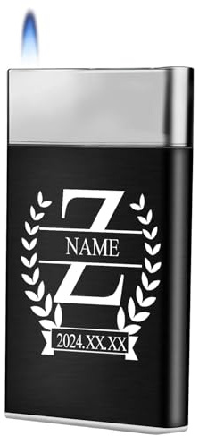 Loongway Personalisiert Feuerzeug mit Namen und Buchstaben - Nachfüllbar Sturmfeuerzeug - Geburtstagsgeschenk Mann Geschenke Personalisierte Geschenke