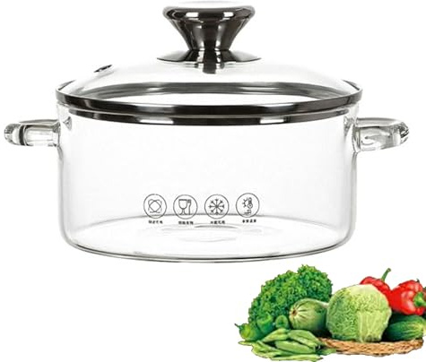 Kochtopf aus mit Deckel und Griff, Simmertopf for den Herd, Potpourri for Suppe, Milch, Babynahrung, Obst und Gewürze, Kochtopftöpfe for den Herd, kleiner Suppentopf(13CM)