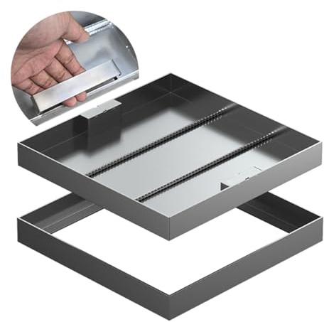 Invisible Manhole Cover with Stainless Steel Frame HeavyDuty Square Drain Cover Outdoor Gutter Grate High Capacity (17x17 / 43x43cm)