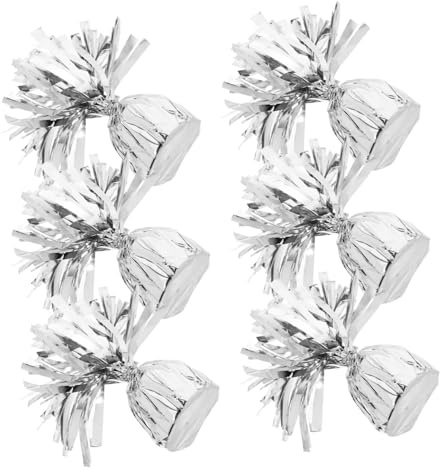 Ipetboom 6 pezzi Pesi per Palloncini Argento Riutilizzabili per Decorazioni Feste Matrimonio Outdoor Blocchi Pesanti per Palloni Compleanno e Eventi