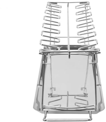ROMISBABA Grille Pliable pour Barbecue en Acier Inoxydable avec Plateau Spéciale de Poulet pour Utilisation Extérieure Fêtes au Jardin Camping 1 Pièce Structure Pratique