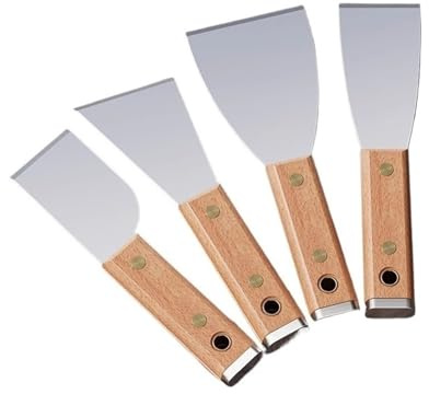Spachtel 4-teilig Set Edelstahl Farbschaber Werkzeuge for Auftragen von Gips, Zement