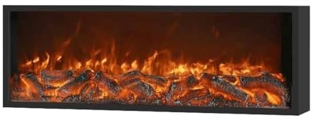 FAJNUZI2024 Chimenea de Niebla Chimenea eléctrica empotrada de Pared con Control Remoto, Llama Realista 3D, decoración Ultrafina Decoración de salón(Pequeño)