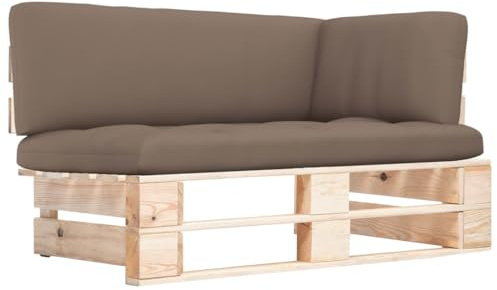 Keeushr Outdoor-Ecksofa aus imprägniertem Kiefernholz im Paletten-Design, 4 Kissen inklusive, Robustes Gartensofa für Terrasse und Garten mit rustikalem Charme, langlebiges