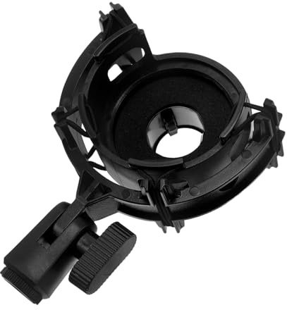TOYANDONA Supporto Antivibrazione Aperto per Microfoni a Condensatore da 21 Mm, Clip Ammortizzante Regolabile Isolamento Acustico, Compatibile per Studio, Streaming e Registrazioni