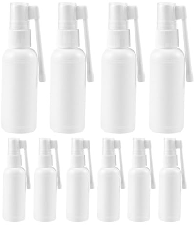 DRESSOOS Spray Bottle 10 Pezzi 20ml PE Bianco Riutilizzabili | Atomizzatore Nasale, Fine Mist Spray, Flaconcini Spray da Viaggio, Uso Outdoor