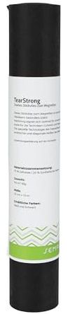 SEMPLIX Tear-Strong starkes Stickvlies - zum Wegreißen für schwere Stoffe und dichte Stickmuster (schwarz, 33 cm x 10 m)
