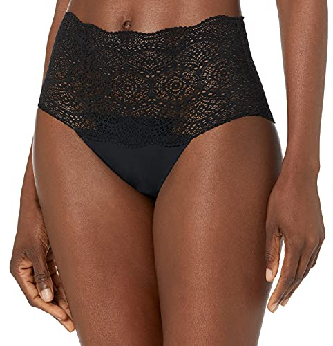 Fantasie Women's Lace Ease Invisible Stretch Full Brief Bikini Style Underwear, Black, One Size