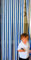 Slat Type Door Curtain, Strip Blind - BLUE & WHITE - 80cm W x 200cm D
