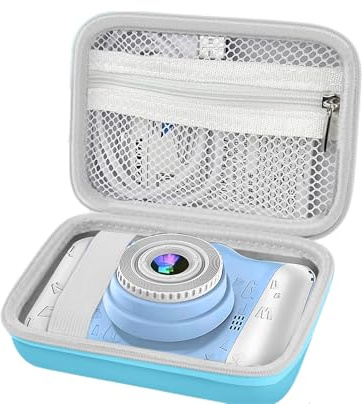 Leayjeen Étui pour Appareil Photo Compact Enfants est Compatible avec ITSHINY/Vatenick/BJLBOJEY/Kriogor/Selvim/ShinePick, avec Une poignée de Transport et Une bandoulière(étui Uniquement) Bleu