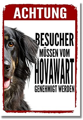 Hovawart Genehmigung Dog Schild Spruch Türschild Hundeschild Warnschild Geschenkidee Sicherheitsschild Hund Privatgrundstück Hundewarnung Warnung vor dem Hund