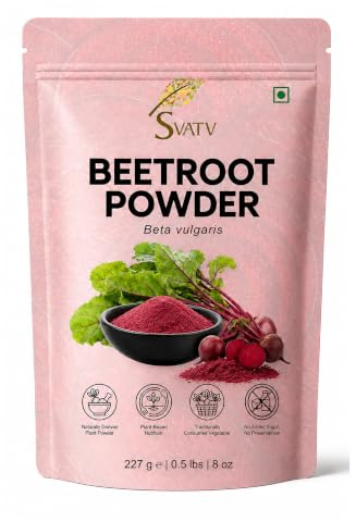 SVATV Rote-Bete-Pulver | Spendet trockener Haut Feuchtigkeit | Hautaufhellung | Nat�rlicher Stickoxid-Booster | Nat�rlicher Hautpflegereiniger | 227 g, 8 Unzen, halbes Pfund