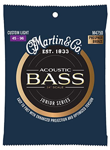 MARTIN Saiten für Short-Scale-Bass, Junior-Serie, 80/20 Phosphor Bronze, Custom Light 45-96 (M4750)