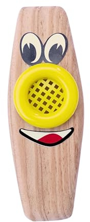Plaschke Kazoo, Singspiel aus Lärchen-Holz, handgemacht in Südtirol, Italien ohne Lacke, für Kinder & Erwachsene (Gelb)