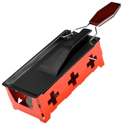 OUNONA Mini Parrilla Antiadherente Portátil para Hornear Queso Rejilla para Estufa Herramienta de Cocina para Exteriores para Acampar Cocina Parrilla Mango de Madera