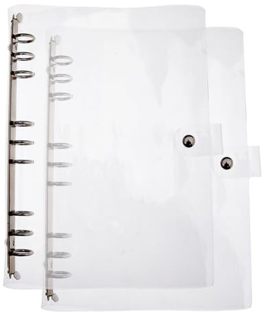 SUPERFINDINGS 2PCS Trasparente B5 Raccoglitore per Notebook Coperture per Raccoglitori In Plastica PVC Raccoglitore A 9 anelli per Fogli Sciolti 28x22x2.6cm Planner Cover Protector Snap