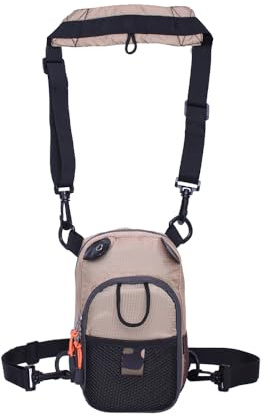 Raprance Fly Fishing bröstväska midjeväskor för utomhusaktiviteter (Khaki), Khaki, Adjustable, Flugfiske
