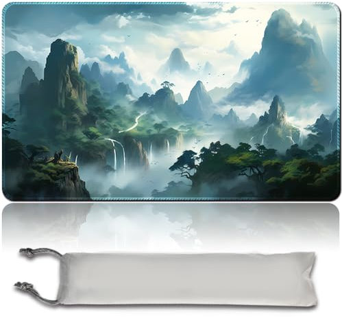 MTG Playmat Jeu de société + sac étanche libre, bords cousus, pour les amateurs de cartes TCG Playmat Tapis de jeu MTG avec zones (Playmat d'origine) (No zone, territoire non clair)
