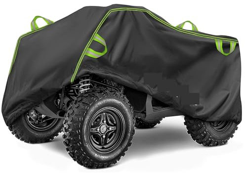 Funda Moto 190T Impermeable a Prueba de Lluvia Polvo Playa Quad Bike ATV Funda for Polaris Motocicleta Cubre ML XL XXL XXXL Funda Moto Impermeable(Color:All Black,Size:XXL-220x98x106cm)