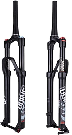 MTB-Gabeln 29-Zoll-Mountainbike-Federgabel Steckachse 15x110mm Luftgabel Federweg 140mm 28,6mm konisches Rohr Manuelle Verriegelung Fahrrad-Vorderradgabel
