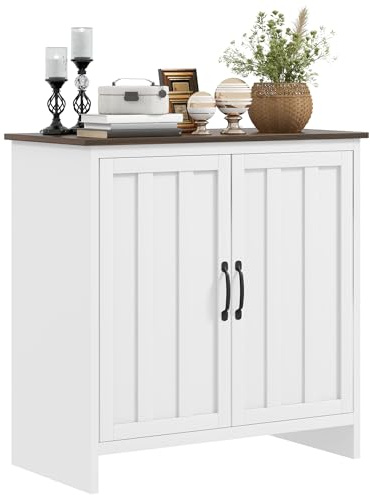 HOMCOM Credenza Cucina Moderna Mobile 2 Ante in Legno 80x39.7x80cm Bianco