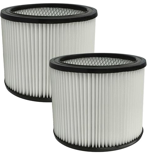 vhbw 2x Faltenfilter kompatibel mit Masko Nass/Trocken Industriesauger 1800W - Patronenfilter, Schwarz Weiß