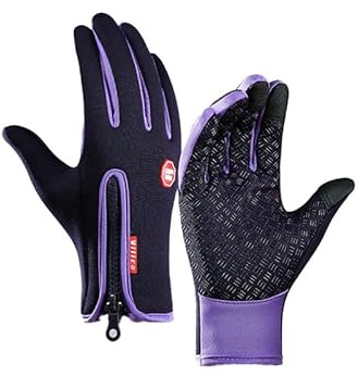 BrightGlow Winterhandschuhe Herren Damen Skihandschuhe Winter Thermo-Handschuhe Winddicht Touchscreen Handschuhe Sporthandschuhe Anti-Rutsch Winddicht Radsporthandschuhe S