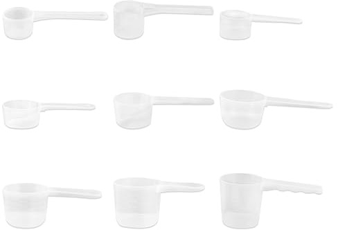 Bojueshaw 9pcs Protein Powder Scoop,Plastic Transparent Measuring Spoons,Measuring Dose Scoop,for Flour Coffee Kitchen Supplies