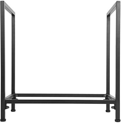 Kaminholzhalter für drinnen und draußen, Schmiedeeiserner Kamin, Holz, S-Ständer, Organizer, Regal, schwarzer Holzhalter für Kaminzubehör, Innen-/Außenbereich, Kaminholzregal