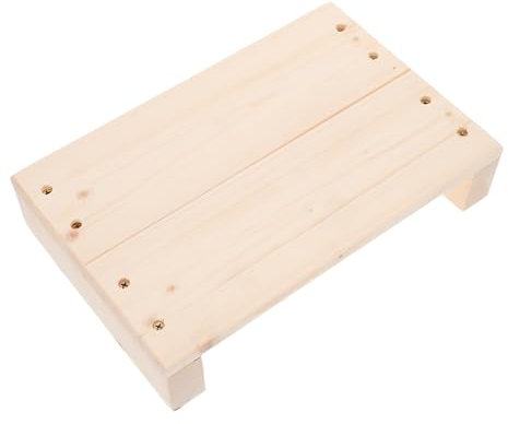 Healvian Wooden Step Stool for Adults and Kids Non-Slip Footrest for Home Use Foot Rest Bench Portable Foot Stool Khaki,30X20X6Cm