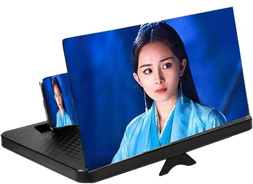 ASTVDFQK 14 Screen Magnifier For Mobile Phone,3D HD Cell Phone Magnifying Projector Screen Enlarger For Movies, Videos, And Gaming(Black)