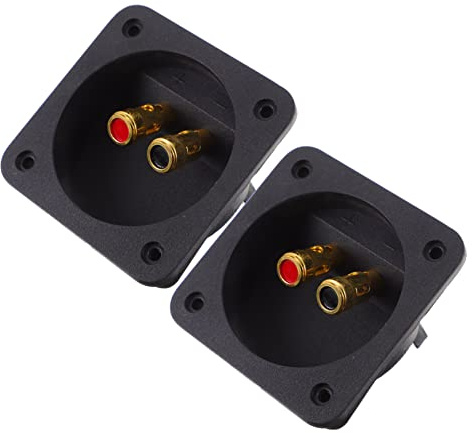 Mikinona 2 Stück Teiliges Lautsprecherbox Terminalset Vergoldete Federklemmen Robuste Lautsprecher Terminal Cup für Auto Stereo Einfache Montage Langlebig und Vielseitig Einsetzbar