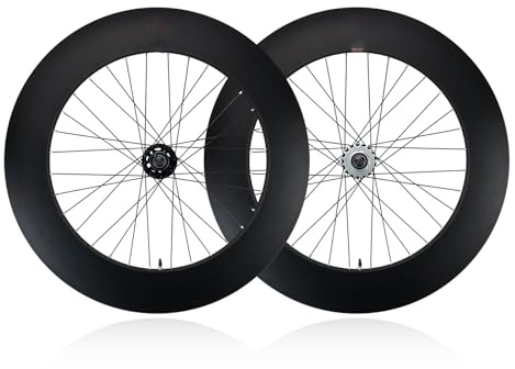 700C Fixed Gear Bike Vorder- Und Hinterräder Aluminiumlegierung Single Speed Fahrrad-Laufradsatz Höhe 90mm Rücktrittbremse 100mm/120mm Naben