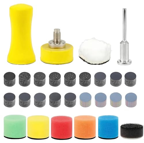 371PCS 25mm Drill Sanding Attachment Wet and Dry Sanding Discs Drill Polishing Pads Kit 60 to 10000 Grit Wet and Dry Sandpaper Compatible with Dremel Rotary Tools, for Resin Wood Metal and Jewelry