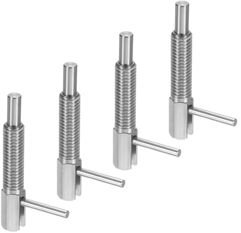 QUARKZMAN 4Stück Verstellbare Raststift M8 Federstift Edelstahl | Federbelasteter Verschluss Teleskop-Verriegelungsstift, Für Maschinenbau Schiffbau, M8, Edelstahl
