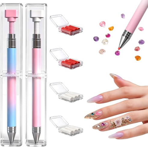 RICKMASK Stylo à Cire Rechargeable Automatique, Stylo Diamond Painting avec des Packs De Recharges, pour Nail Art, Peinture Diamant e Loisirs créatifs