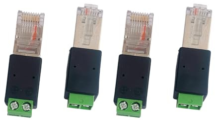 4 adattatori di rete da RJ45 maschio a 485 terminali a testa trasparente Rj45 maschio a 485 2 pin connettore a vite convertitore