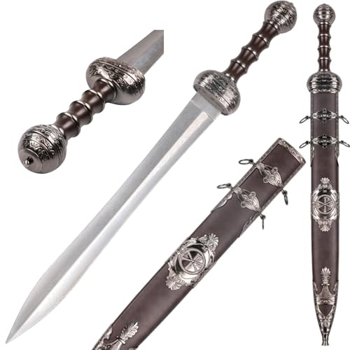 Schwert echt Metall Römisch Gladius 100% handgefertigt mit Scheide zur Dekoration oder als Geschenk