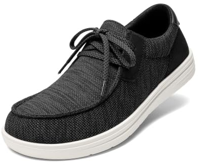 Bruno Marc Mocasines para hombre, con puntera ancha, con soporte de arco, antideslizantes, informales, ligeros, transpirables, cómodos