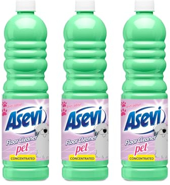 Asevi Concentrated Pet-Friendly Floor Cleaner Liquid – Fresh & Powerful Cleaning for Laminate, Stone & Hard Surfaces – Multipack 3 x 1L Bottles
