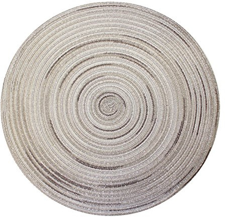 Haus und Deko Bast Platzset rund ca. 40 cm Ø Kunststoff Tischset Untersetzer waschbar Sand Beige - Taupe meliert