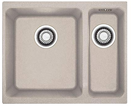 Franke KBG 160 - Fregadero (Fregadero encastrado bajo encimera, Rectangular, Arena, 2 senos, Rectangular, 340 x 400 mm)