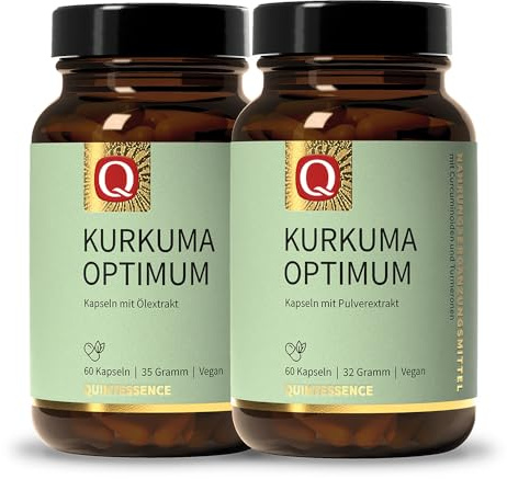 Kurkuma Optimum, 2 x 60 Kapseln, 360 mg Curcumin, 165 mg Turmerone, Quintessence