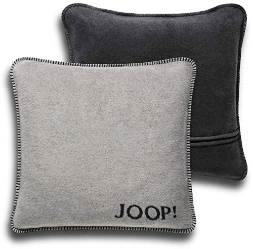 Joop! Kissenhülle Uni Doubleface Ash-Anthrazit Baumwolle Polyacryl, Maße: 50cm x 50cm, 739469