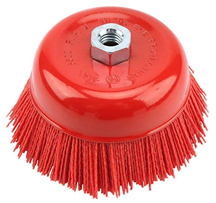 ZQO Brosses de Tasse de 120mm Brosse de Tasse Abrasive de Filament de Nylon M14 M16 Pile Polymère abrasif Outil de meuleuse d'angle de 5 Pouces Grain 80