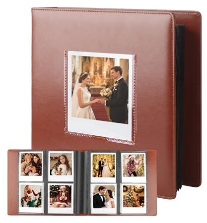 Fotoalbum mit 192 Taschen für Fujifilm Instax Wide 300, Polaroid OneStep (Druckknopf), kompatibel mit Polaroid POP, Originals 600 Kamera, 8,9 x 11,4 cm (3,5 x 4,5 Zoll) Film (Vintage Brown)