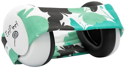 EciPeci Paraorecchie per Bambini, Antirumore, Protezione Dell'udito, Cuffie con un Design Particolarmente Morbido e Leggero, Ideale per la Testa Sensibile del Bambino, Farfalle Turchesi